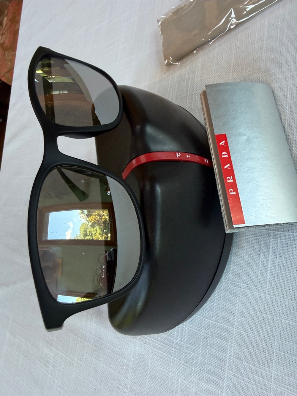 Prada Black Sunglasses with Silver Mirrors